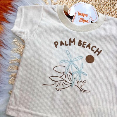  Conj. Camiseta Palm Beach e Bermuda - Areia e Marrom